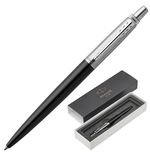 Ручка подарочная шариковая PARKER "Jotter Core Bond Street Black CT", черный корпус, хромированные детали, синяя, 1953184