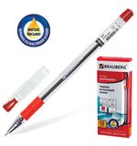 Ручка шариковая масляная BRAUBERG "Max-Oil", игольчатый узел 0,7 мм, линия 0,35 мм, красная, 142143