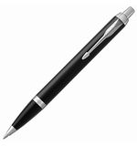Ручка подарочная шариковая PARKER "IM Core Black Lacquer CT", черный глянцевый лак, хромированные детали, синяя, 1931665