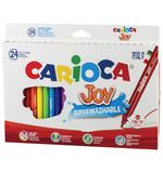Фломастеры CARIOCA (Италия) "Joy", 24 цвета, суперсмываемые, вентилируемый колпачок, картонная коробка, 40615