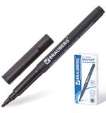 Маркер перманентный (нестираемый) BRAUBERG "CLASSICLine", классический тонкий, наконечник 1 мм, черный, 150296