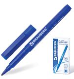 Маркер перманентный (нестираемый) BRAUBERG "CLASSICLine", классический тонкий, наконечник 1 мм, синий, 150297