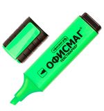 Текстмаркер ОФИСМАГ, классический, скошенный наконечник 1-5 мм, зеленый, 151204