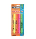 Текстмаркеры CENTROPEN, набор 4 штуки, скошенный наконечник, 1-4,6 мм, цвета неоновые, ассорти, 8852/4PVC