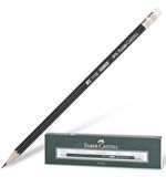 Карандаш чернографитный FABER-CASTELL, 1 шт., с ластиком, НВ, FC111200