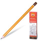 Карандаш чернографитный KOH-I-NOOR 1500, 1 шт., 2H, без резинки, корпус желтый, заточенный, 150002H01170RU