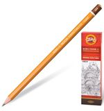 Карандаш чернографитный KOH-I-NOOR 1500, 1 шт., 3H, без резинки, корпус желтый, заточенный, 150003H01170RU