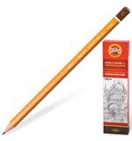 Карандаш чернографитный KOH-I-NOOR 1500, 1 шт., 4B, без резинки, корпус желтый, заточенный, 150004B01170RU