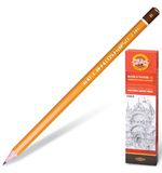 Карандаш чернографитный KOH-I-NOOR 1500, 1 шт., B, без резинки, корпус желтый, заточенный, 150000B01170RU