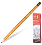 Карандаш чернографитный KOH-I-NOOR 1500, 1 шт., HB, без резинки, корпус желтый, заточенный, 15000HB01170RU