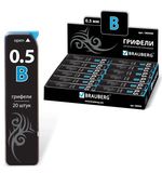 Грифель запасной BRAUBERG "Black Jack", Hi-Polymer, В, 0,5 мм, 20 штук, 180449