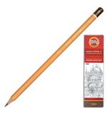 Карандаш чернографитный KOH-I-NOOR, 1 шт., 1500, 7B, без резинки, корпус желтый, заточенный, 150007B01170RU