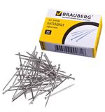 Булавки офисные BRAUBERG, 24 мм, 500 шт., в картонной коробке, 220562