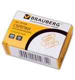 Скрепки BRAUBERG, 28 мм, золотистые, 100 шт., в картонной коробке, 221529