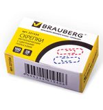 Скрепки BRAUBERG, 28 мм с цветными полосками, 100 шт., в картонной коробке, 221534