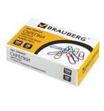 Скрепки BRAUBERG, 28 мм, цветные, 100 шт., в картонной коробке, Россия, 220555