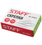 Скрепки STAFF, 28 мм, металлические, 100 шт., в картонной коробке, Россия, 220012