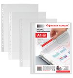 Папки-файлы перфорированные, А4, ОФИСНАЯ ПЛАНЕТА, комплект 100 шт., гладкие, 30 мкм, 222052