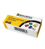 Зажимы для бумаг BRAUBERG, комплект 12 шт., 32 мм, на 140 л., цветные, в картонной коробке, 224472