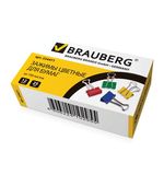 Зажимы для бумаг BRAUBERG, комплект 12 шт., 25 мм, на 100 л., цветные, в картонной коробке, 224471