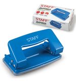 Дырокол STAFF, металлический, на 10 листов, без линейки, синий, 224648