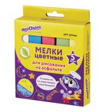 Мел цветной ЮНЛАНДИЯ, набор 5 шт., для рисования на асфальте, квадратный, 227446