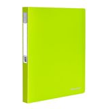 Папка на 2 кольцах c внутренним карманом BRAUBERG "Neon", 25 мм, неоновая, зеленая, до 120 листов, 0,7 мм, 227456
