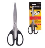 Ножницы BRAUBERG "Classic", 210 мм, классической формы, чёрные, 2-х сторонняя заточка, 230935