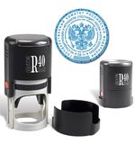 Оснастка для печатей оттиск D=40мм синий, GRM R40 plus, корпус черный, крышка