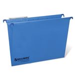 Подвесные папки картонные BRAUBERG(Италия), комплект 10 шт., 370х245 мм, 80 л., Foolscap, синие, 230 г/м2, табуляторы, 231793