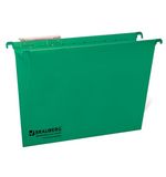 Подвесные папки картонные BRAUBERG(Италия), комплект 10 шт., 370х245 мм, 80 л., Foolscap, зеленые, 230 г/м2, табуляторы, 231795