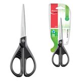 Ножницы MAPED (Франция) "Essentials Green", 170 мм, черные, картонная упаковка с европодвесом, 467010, 468010