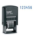 Нумератор 6-разрядный, оттиск 15х3,8 мм, синий, TRODAT 4836, корпус черный, 53199