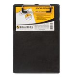 Доска-планшет BRAUBERG "NUMBER ONE A5", с верхним прижимом, А5, 15,8х23 см, картон/ПВХ, черная, 232224
