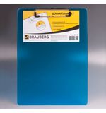 Доска-планшет BRAUBERG "Energy", с верхним прижимом, А4, 22,6х31,5 см, пластик, 2 мм, синяя, 232230
