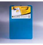 Доска-планшет BRAUBERG "Energy", с верхним прижимом, А5, 15,5х22,8 см, пластик, 2 мм, синяя, 232232