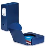 Короб архивный BRAUBERG "Energy", пластик, 10 см (на 900 л.), разборный, синий, 0,9 мм, 235375