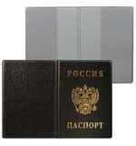 Обложка для паспорта России, вертикальная, ПВХ, цвет черный, "ДПС", 2203.В-107