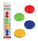 Магниты STAFF, диаметр 20 мм, 8 шт., цвета ассорти, в блистере, 236403