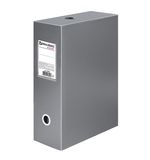 Короб архивный BRAUBERG "Energy", пластик, 10 см (на 900 л.), разборный, серый, 0,9 мм, 236855