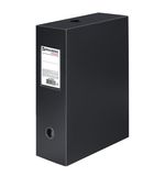 Короб архивный BRAUBERG "Energy", пластик, 10 см (на 900 л.), разборный, черный, 0,9 мм, 236854