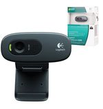 Веб-камера LOGITECH C270, 1/3 Мпикс., микрофон, USB 2.0, черная, регулируемый крепеж