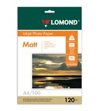 Фотобумага LOMOND для струйной печати, А4, 120 г/м2, 100 л., односторонняя матовая, 0102003