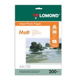 Фотобумага LOMOND для струйной печати, А4, 200 г/м2, 50 л., двухсторонняя матовая, 0102033