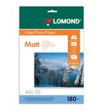 Фотобумага LOMOND для струйной печати, А4, 180 г/м2, 50 л., односторонняя матовая, 0102014