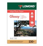 Фотобумага LOMOND для струйной печати, А4, 220 г/м2, 50 л., двухсторонняя глянцевая, 0102089