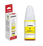 Чернила CANON (GI-490Y) для СНПЧ Pixma G1400\G2400\G3400, желтый, ресурс 7000 стр., оригинальные, 0666C001