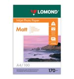 Фотобумага LOMOND для струйной печати, А4, 170 г/м2, 100 л., двухсторонняя матовая, 0102006