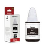 Чернила CANON (GI-490BK) для СНПЧ Pixma G1400\G2400\G3400, черные, ресурс 6000 стр., оригинальные, 0663C001