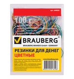 Резинки для денег BRAUBERG, 100 г, цветные, натуральный каучук, 440036
